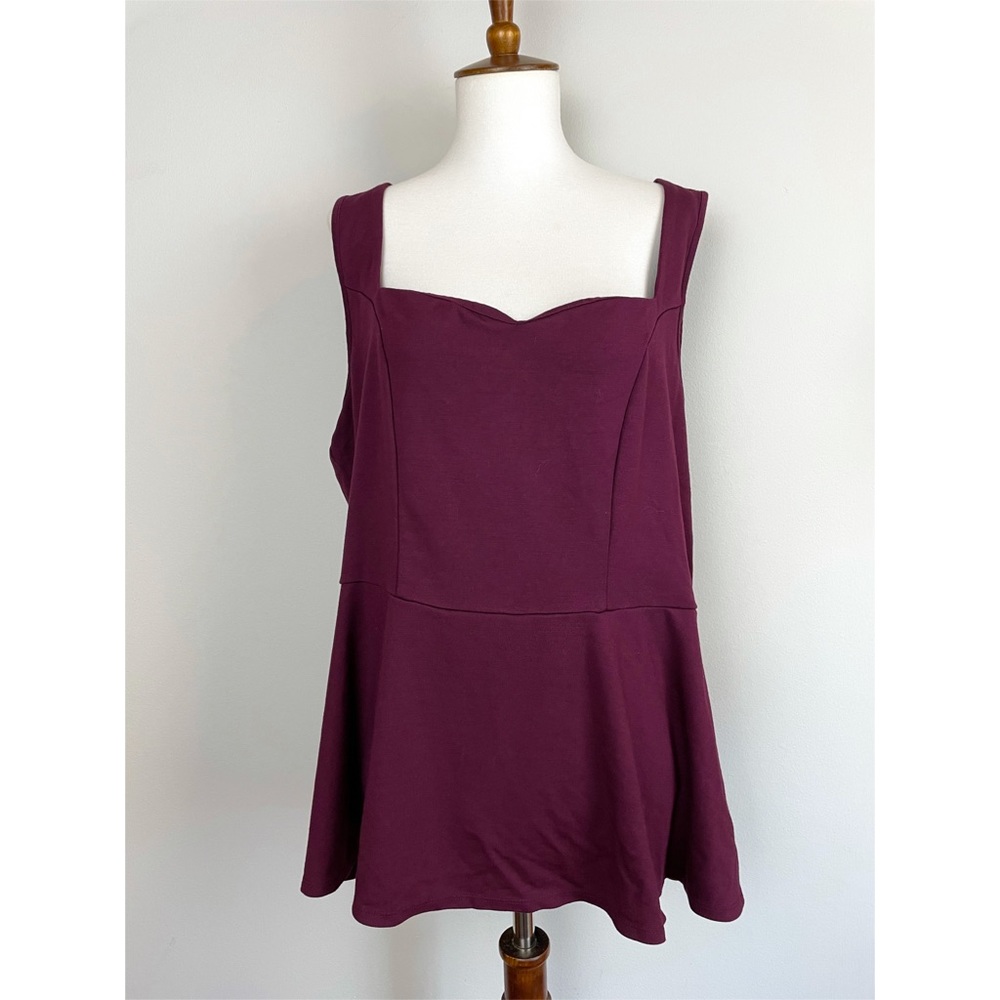 Torrid Maroon Peplum Tank Blouse